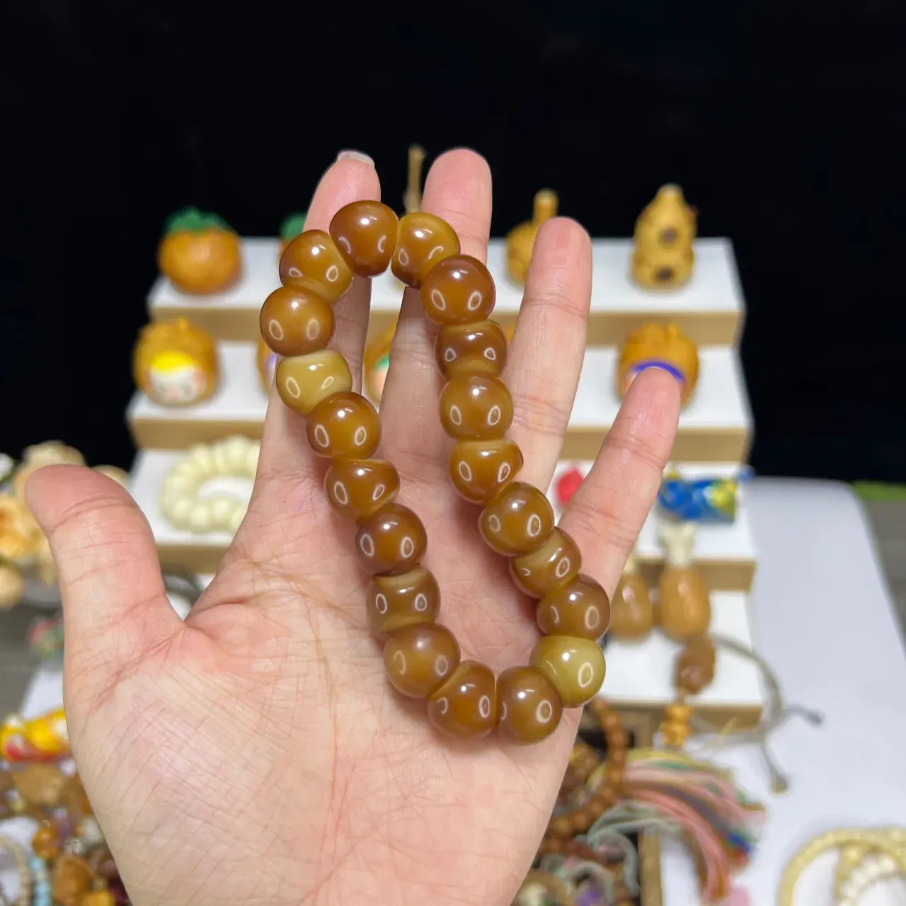15mm Natural Garlic Bodhi Bracelet – Ultra Smooth Finish, Multi-Color Options