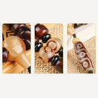 Fortune Jewel 108 Mala Beads Three-eyed Dzi Bead Nine-eye Dzi Bead Jade Luck Bracelet