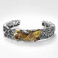 Fortune Jewel Koi Fish Grass Pattern Prosperity Wealth Bracelet Bangle