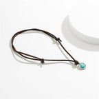 Fortune Jewel Round Turquoise Stone Protection Strength Necklace Pendant