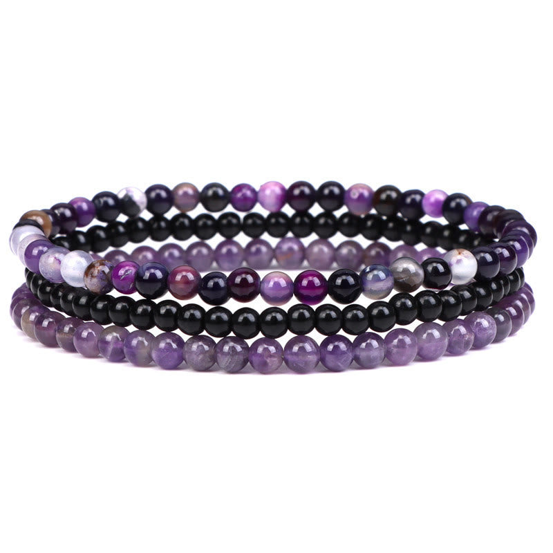 Fortune Jewel 3Pcs Natural Crystal Stone Inner Peace Spiritual Bracelet