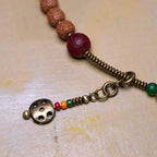 Fortune Jewel 108 Mala Rudraksha Beads Bodhi Seed Dzi Bead Luck Auspiciousness Tassel Bracelet