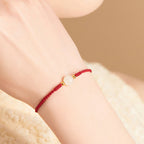 Fortune Jewel Handcrafted Round Jade Lucky Bead Prosperity Braided Bracelet
