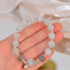 Fortune Jewel 925 Sterling Silver Cat Eye Moonstone Love Support Bracelet