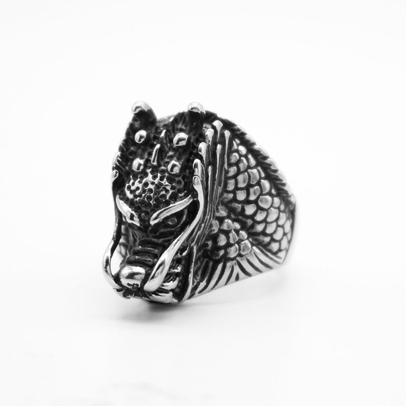 Dragon Balance Titanium Steel Ring Fortune Jewel
