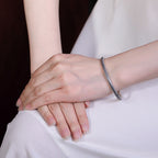 Fortune Jewel Vintage 999 Sterling Silver Auspicious Clouds Design Luck Bracelet Bangle