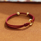 Fortune Jewel Alloy Peace Buckle Luck Red String Bracelet