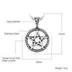 Fortune Jewel Pentagram Titanium Steel Balance Necklace Pendant