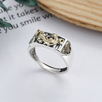 Fortune Jewel 925 Sterling Silver PiXiu Luck Wealth Adjustable Ring