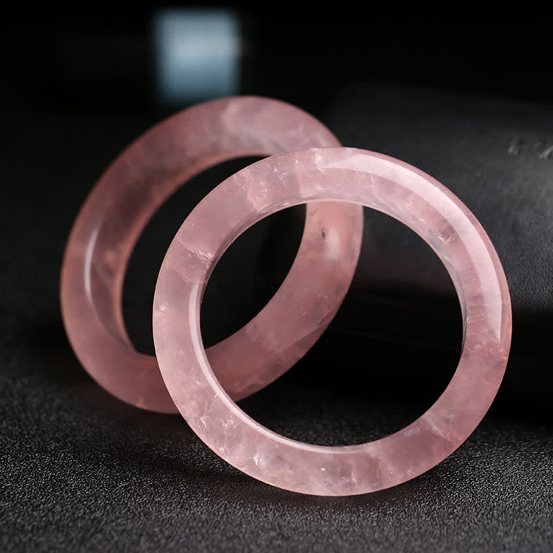 Fortune Jewel  Natural Rose Quartz Love Caring Bracelet Bangle