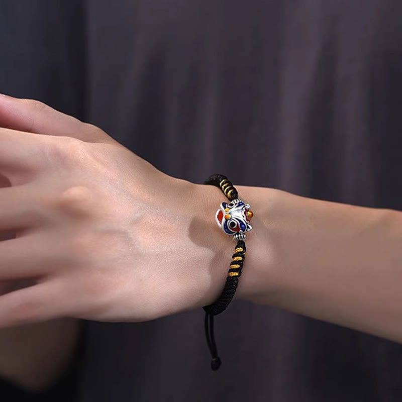 Fortune Jewel Handmade Dancing Lion Luck Braided String Bracelet