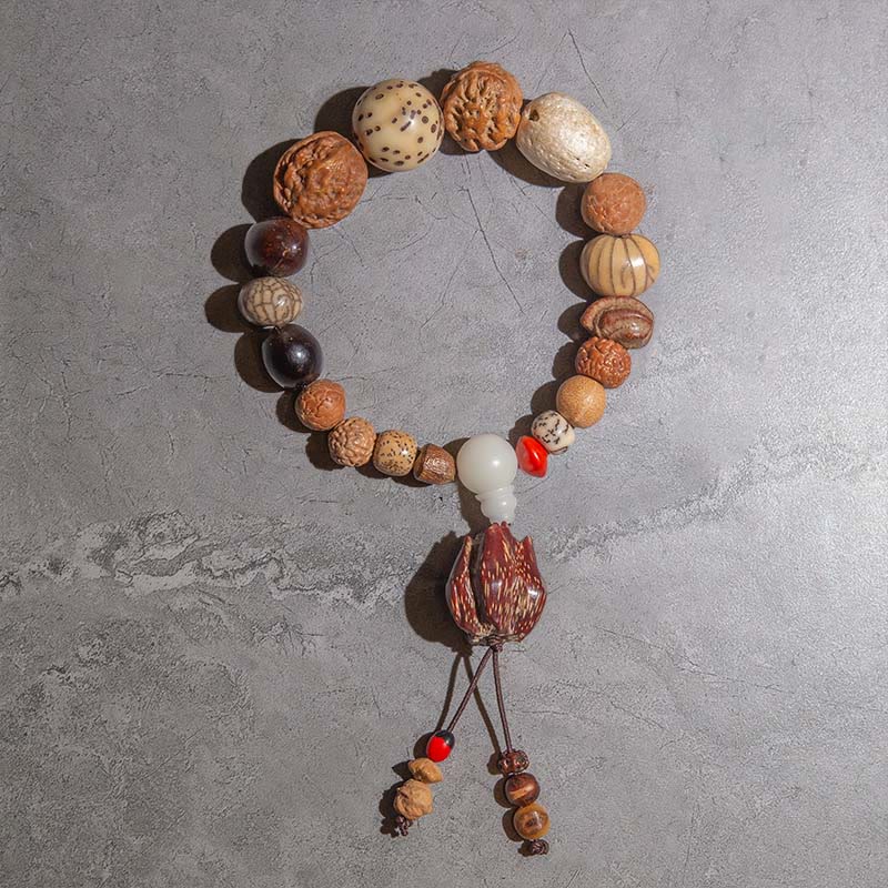 Fortune Jewel 108 Mala Beads Bodhi Seed Luck Wealth Bracelet Wrist Mala