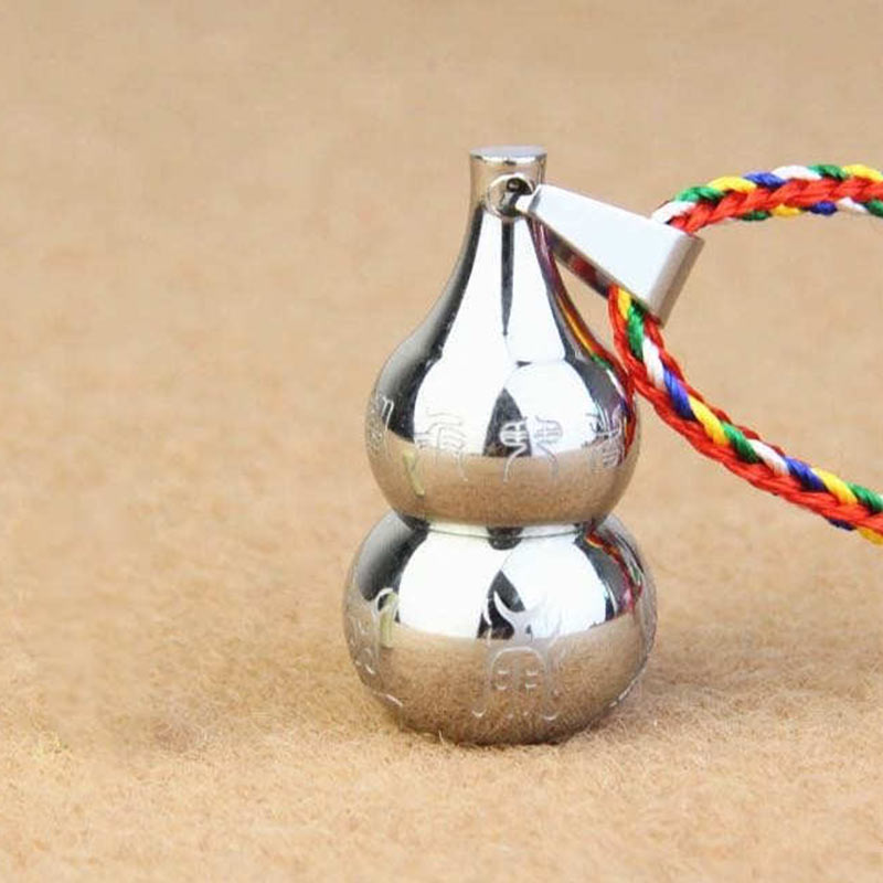 Buddha Stones Tibetan Yin Yang Symbol Gourd Harmony Titanium Steel Necklace Pendant Fortune Jewel