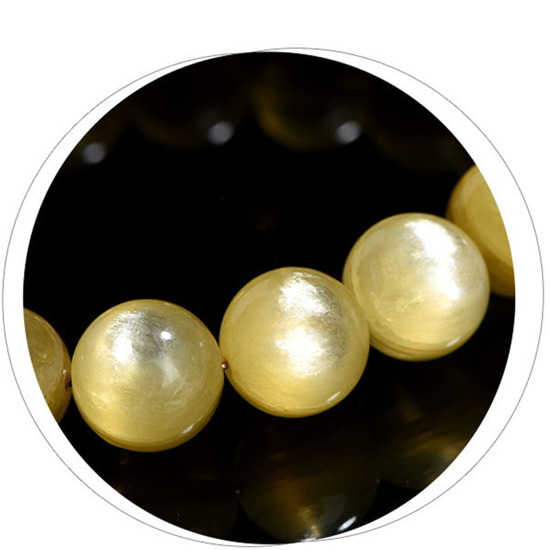 Fortune Jewel Natural Golden Lepidolite Protection Prosperity Bracelet