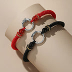 Fortune Jewel Handmade 925 Sterling Silver Year of the Dragon Phoenix Peace Buckle Luck Couple Bracelet