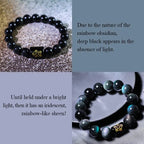 Fortune Jewel "Sending Balance and Protection" Rainbow Obsidian Bracelet Includes Gift Message Card Fortune Jewel