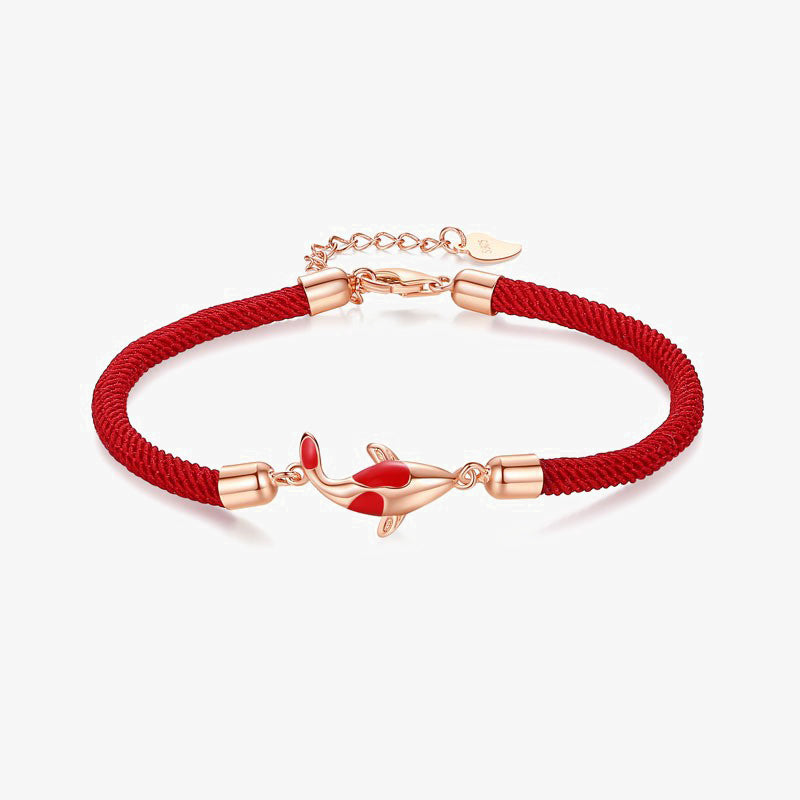 Fortune Jewel Koi Fish Luck Wealth Braided Chain Couple Bracelet