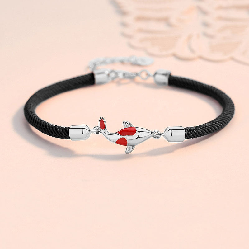 Fortune Jewel Koi Fish Luck Wealth Braided Chain Couple Bracelet