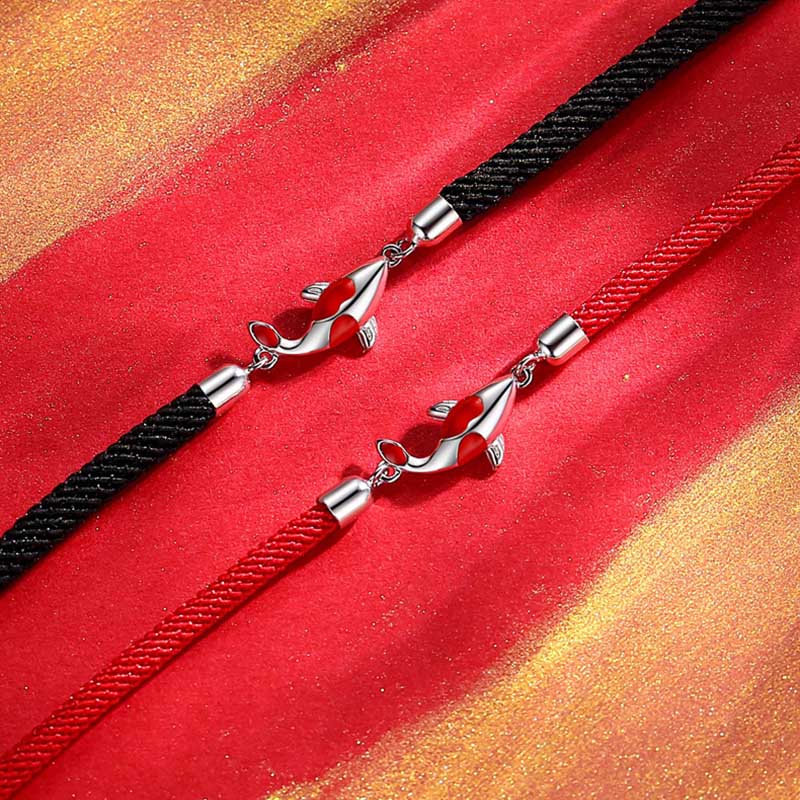 Fortune Jewel Koi Fish Luck Wealth Braided Chain Couple Bracelet