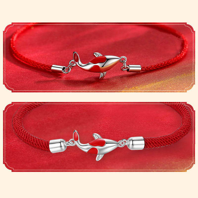 Fortune Jewel Koi Fish Luck Wealth Braided Chain Couple Bracelet