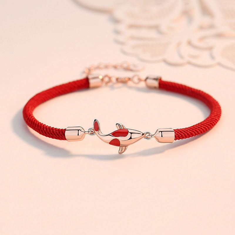Fortune Jewel Koi Fish Luck Wealth Braided Chain Couple Bracelet