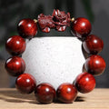 Fortune Jewel Small Leaf Red Sandalwood PiXiu Protection Bracelet