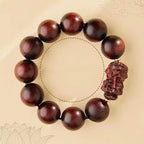 Fortune Jewel Small Leaf Red Sandalwood PiXiu Protection Bracelet