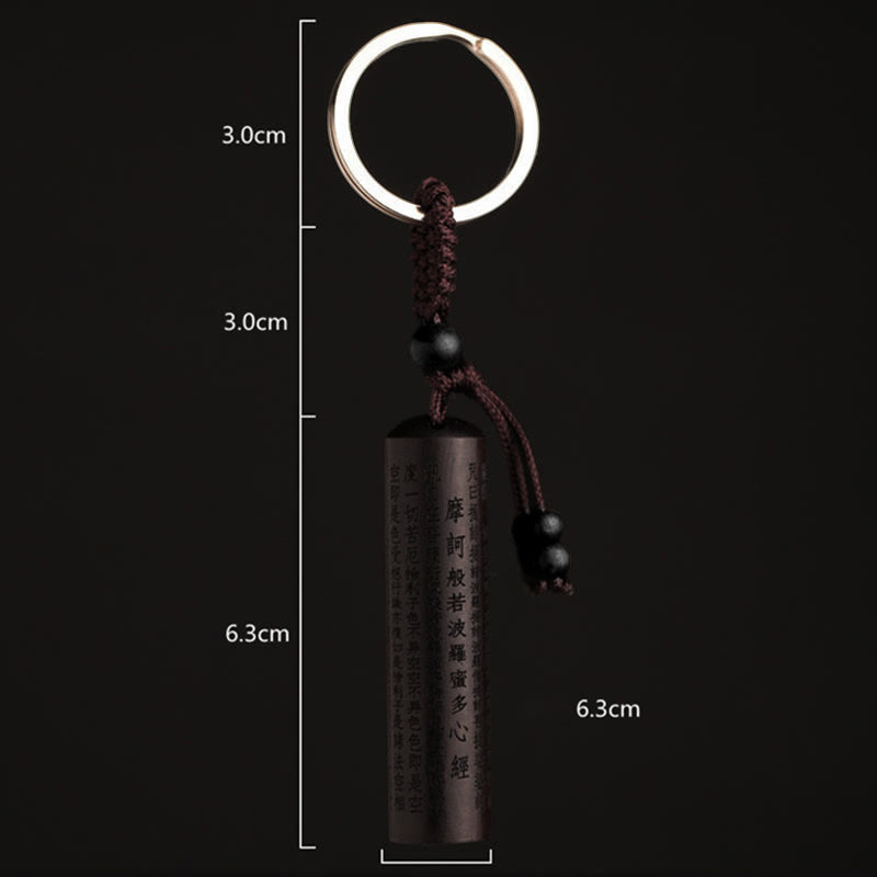 Fortune Jewel Tibet Ebony Heart Sutra Peace Key Chain