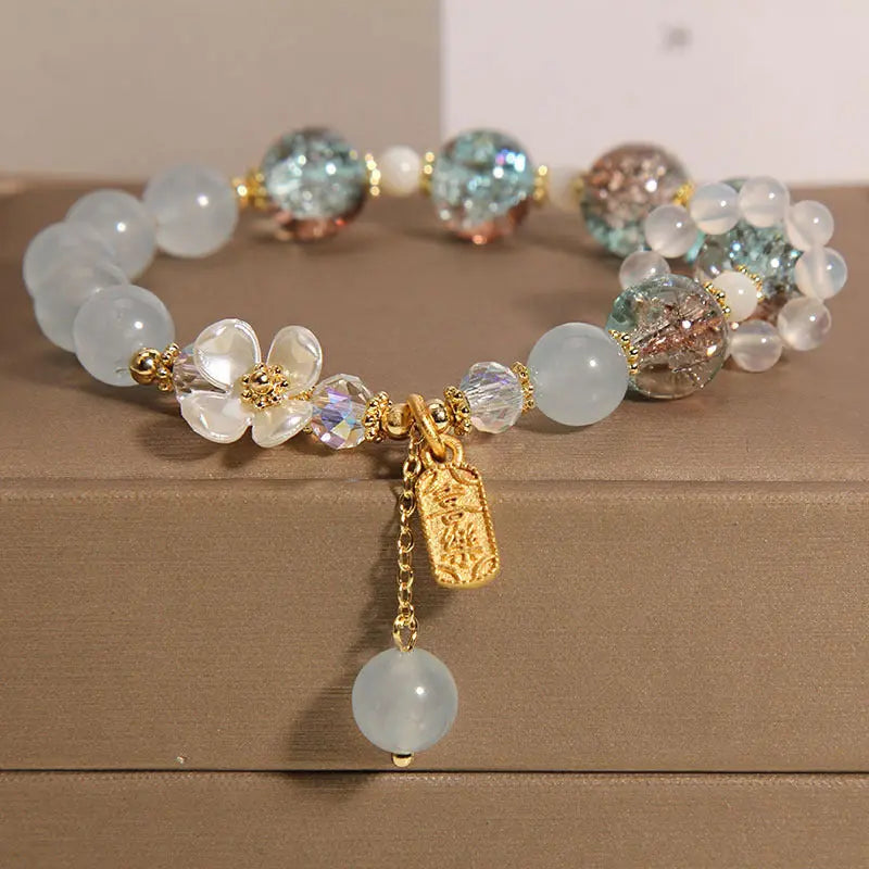 Fortune Jewel "Wishing You Healing and Grace" Blue Chalcedony Bracelet Includes Gift Message Card Fortune Jewel