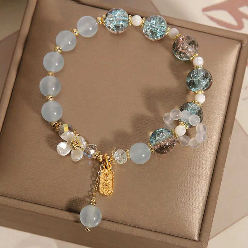 Fortune Jewel "Wishing You Healing and Grace" Blue Chalcedony Bracelet Includes Gift Message Card Fortune Jewel