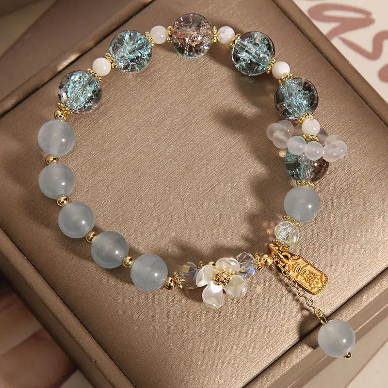 Fortune Jewel "Wishing You Healing and Grace" Blue Chalcedony Bracelet Includes Gift Message Card Fortune Jewel