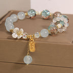 Fortune Jewel Natural Blue Crystal Amethyst Chalcedony Flower Healing Bracelet