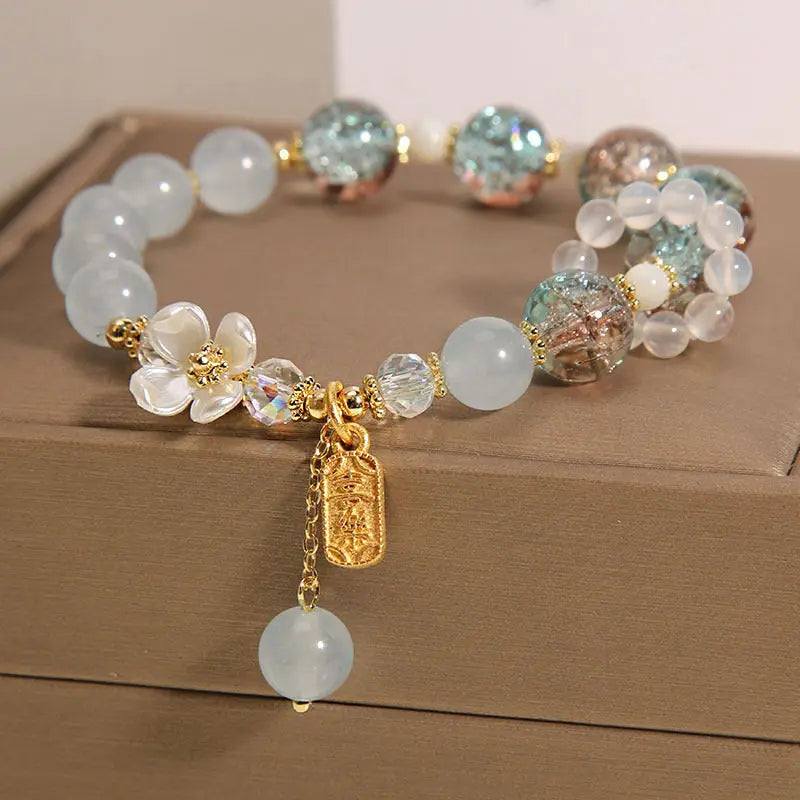 Fortune Jewel "Wishing You Healing and Grace" Blue Chalcedony Bracelet Includes Gift Message Card Fortune Jewel