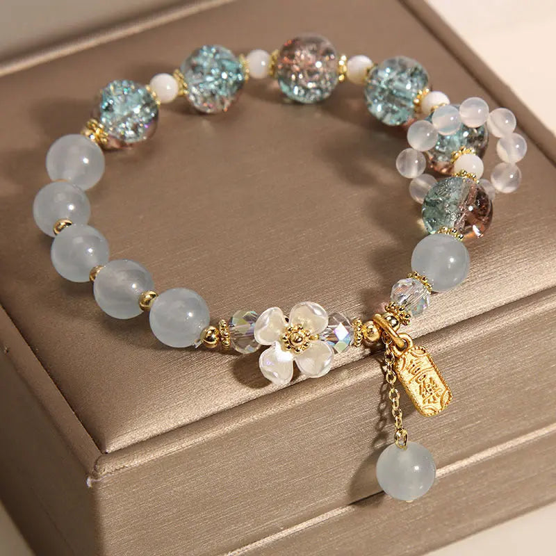 Fortune Jewel "Wishing You Healing and Grace" Blue Chalcedony Bracelet Includes Gift Message Card Fortune Jewel