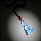 Fortune Jewel Blue Tathagata Buddha Medicine Buddha Liuli Crystal Serenity Amulet Necklace Pendant Fortune Jewel