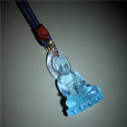 Fortune Jewel Blue Tathagata Buddha Medicine Buddha Liuli Crystal Serenity Amulet Necklace Pendant Fortune Jewel