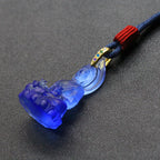 Fortune Jewel Blue Tathagata Buddha Medicine Buddha Liuli Crystal Serenity Amulet Necklace Pendant Fortune Jewel