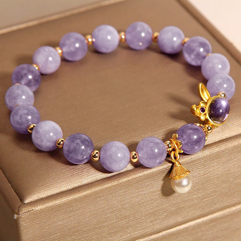 Fortune Jewel Natural Purple Quartzite Rabbit Happiness Bracelet