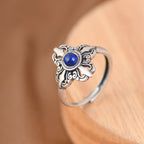 Fortune Jewel Tibet 925 Sterling Silver Natural Lazurite Positive Adjustable Ring