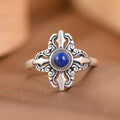 Fortune Jewel Tibet 925 Sterling Silver Natural Lazurite Positive Adjustable Ring
