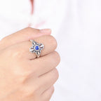 Fortune Jewel Tibet 925 Sterling Silver Natural Lazurite Positive Adjustable Ring