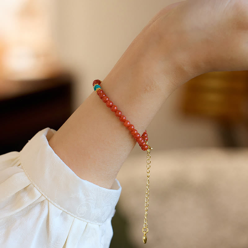 Fortune Jewel 925 Sterling Silver Plated Gold Natural Red Agate Turquoise Confidence Bracelet Necklace Pendant Ring Set