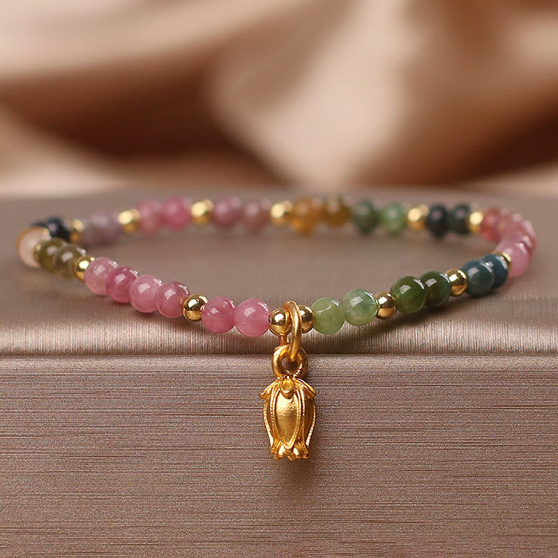Fortune Jewel Colorful Tourmaline Flowers Positive Bracelet