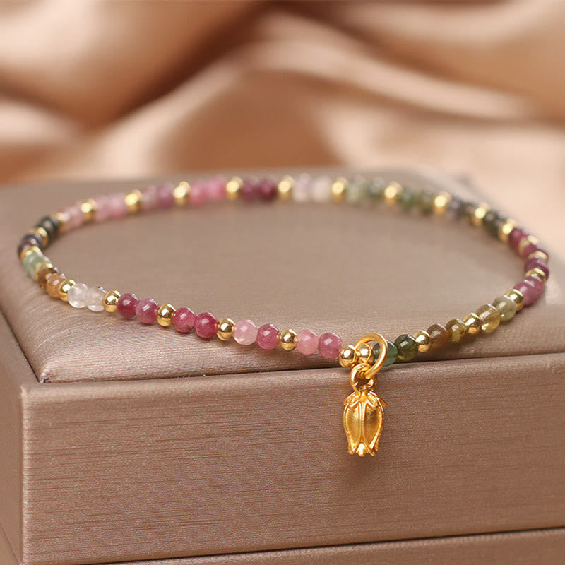 Fortune Jewel Colorful Tourmaline Flowers Positive Bracelet
