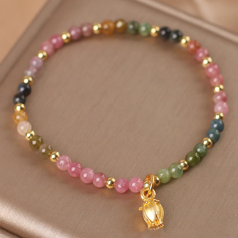 Fortune Jewel Colorful Tourmaline Flowers Positive Bracelet