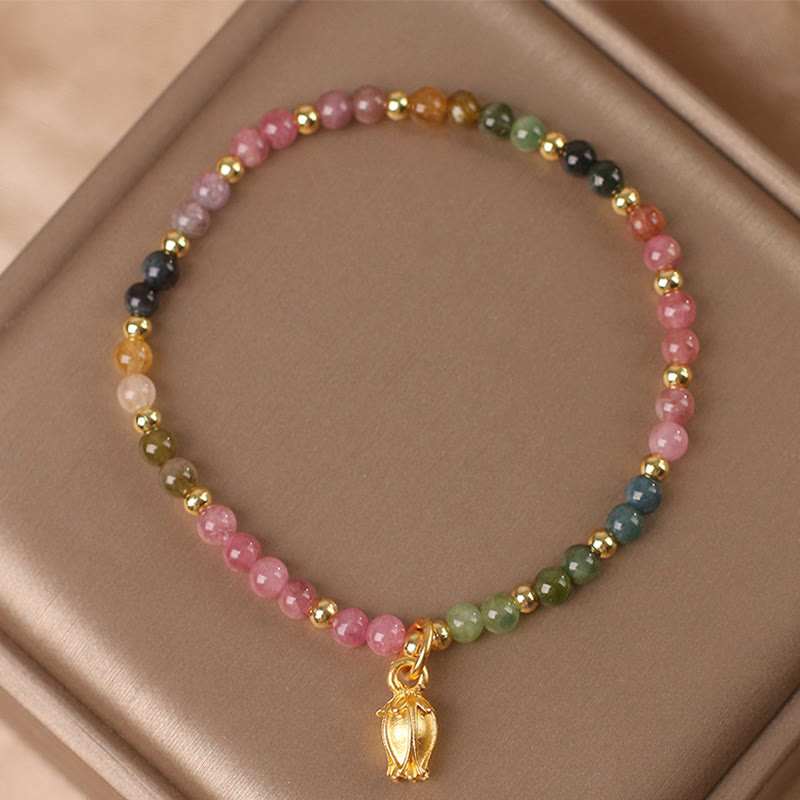 Fortune Jewel Colorful Tourmaline Flowers Positive Bracelet