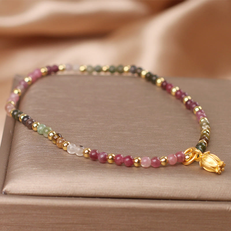 Fortune Jewel Colorful Tourmaline Flowers Positive Bracelet