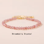 Fortune Jewel Strawberry Quartz Prehnite Peridot Lazurite Pink Crystal Tourmaline Healing Chain Bracelet