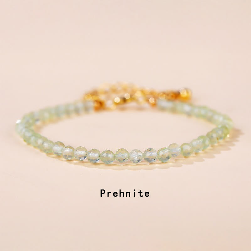 Fortune Jewel Strawberry Quartz Prehnite Peridot Lazurite Pink Crystal Tourmaline Healing Chain Bracelet