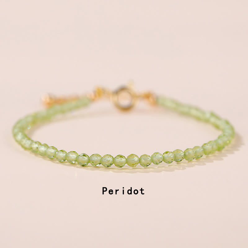 Fortune Jewel Strawberry Quartz Prehnite Peridot Lazurite Pink Crystal Tourmaline Healing Chain Bracelet